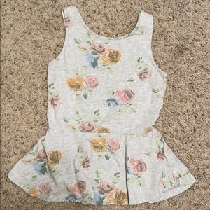 H&M Girl's Halter Peplum Floral Tank Top